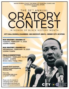 Black History Month Oratory contest 2023 flyer