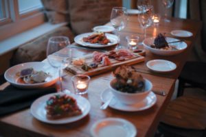 This is a table setting a Satis Bistro in Paulus Hook area in Jersey City, New Jersey.