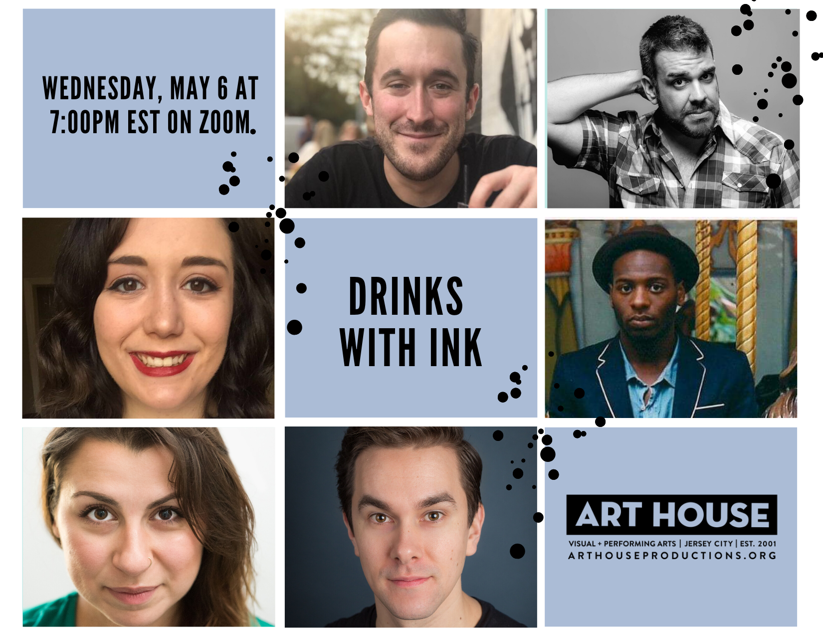Drinks with Ink; Wednesday May 6 at 7PM est on Zoom