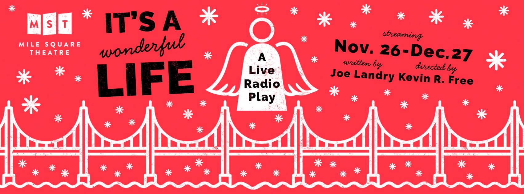 Image header for Mile Square Theatre's "It's a Wonderful Life" Live Radio Play; Nov 26-Dec. 27 2020