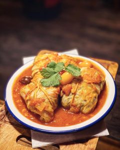  Cabbage stuffed with Wagyu beef in tomato ragu