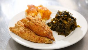 Fried chicken and greens