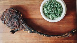 Ribeye and creamed spinach