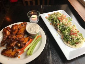 Buffalo wings and tacos 