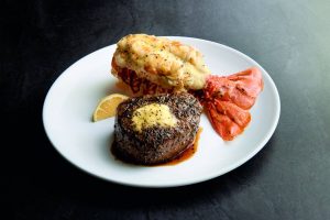 Filet mignon with a lobster tail