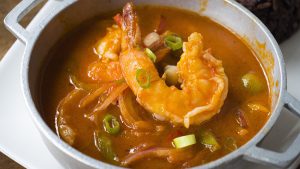 bowl of seafood soup 