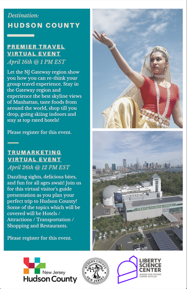 virtual travel event flyer