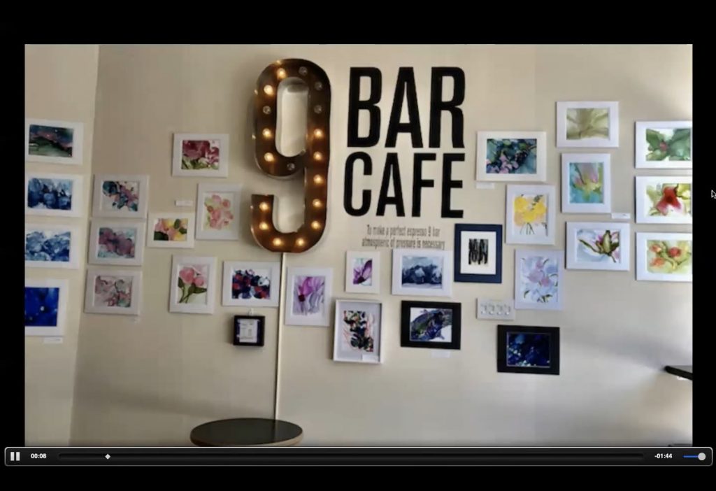 video frame of a JC Fridays exhibit at 9 Bar Cafe 
