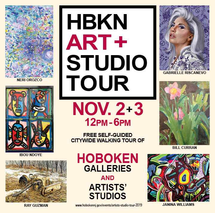 Hoboken art and studio tour flyer for Nov 2nd and 3rd 2022