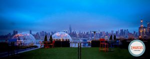 View of the outdoor domes for dining