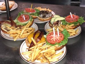 burger and fries