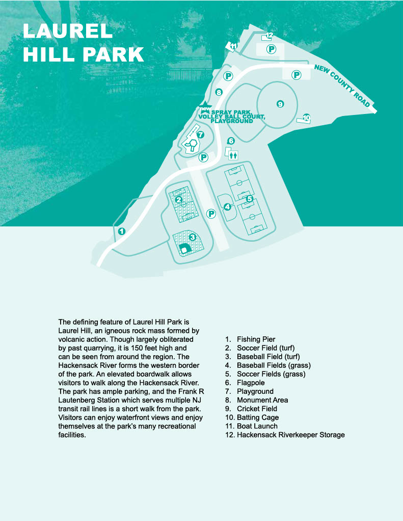 Map of Laurel Hill Park in NJ