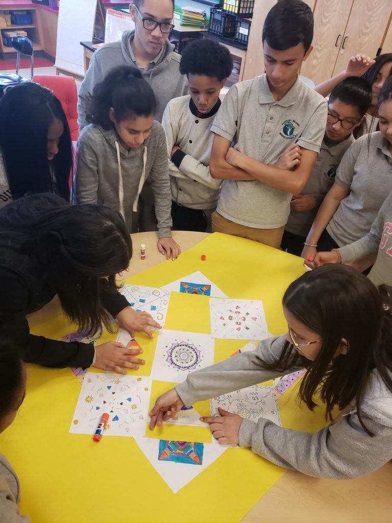 Kids doing crafts together