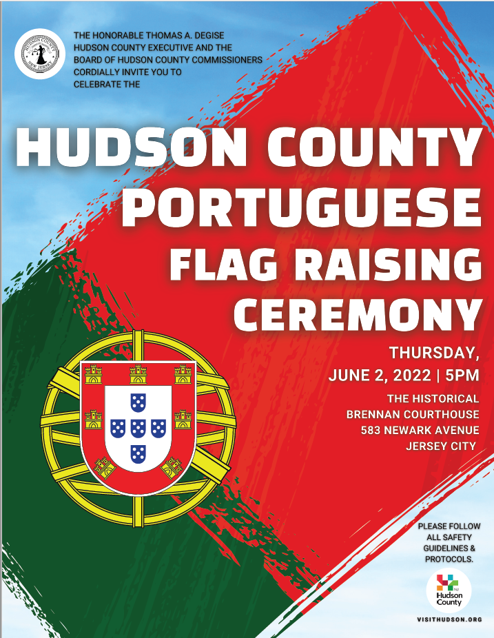 Flyer for Hudson County Portuguese Flag Raising Ceremony