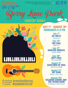 Flyer for Berry Lane Park Concert Series 2022