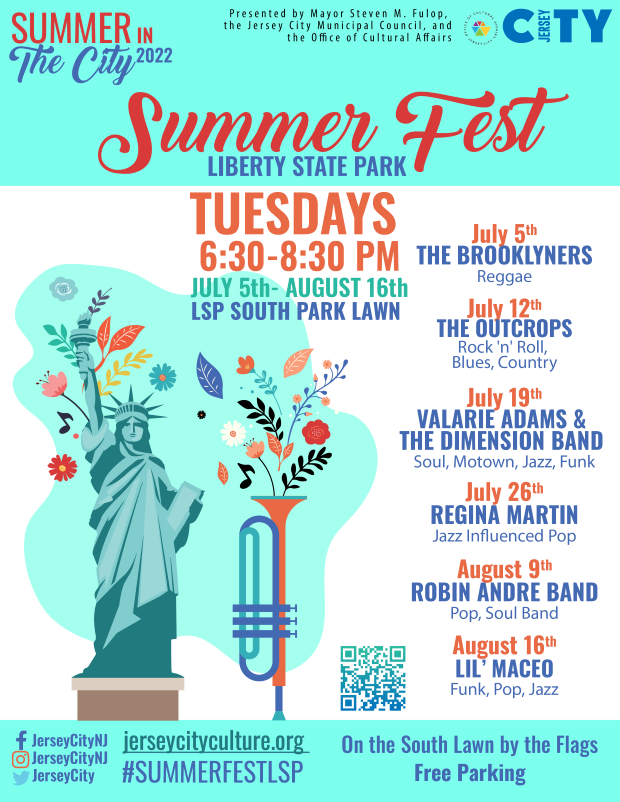Flyer for Summer Fest Liberty State Park, South Park Lawn 2022