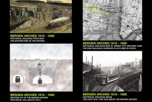 Group of 4 historic images of the Bergen Arches