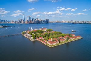 Aerial view of the Ellis Island hospital complex