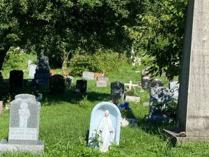 Photo of an area of Harsimus Cemetery