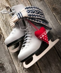 Pair of white ice skates