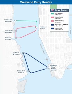 New York Waterway Weekend Ferry Routes Map