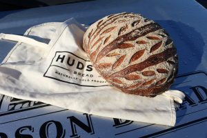 sourdough bread on a hudson bread tote