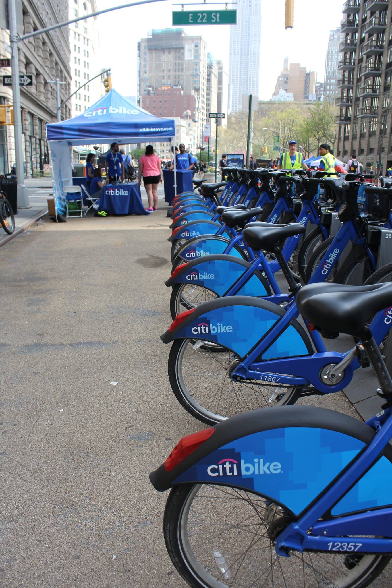 Citi Bike station on East 23rd street in New York City