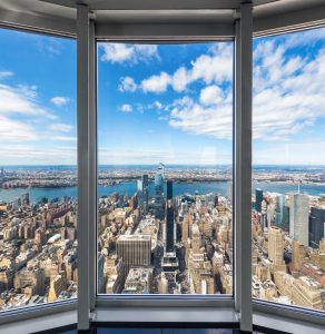 window view from inside the Empire State Building