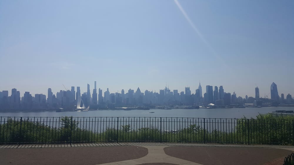 View of the Hudson waterfront and Manhattan from Old Glory Park