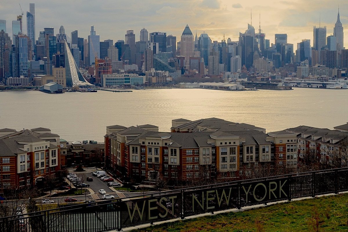 View of West New York from Old Glory Park as well as Manhattan