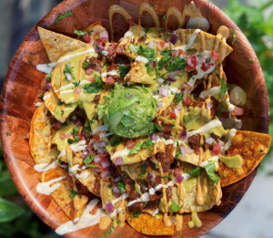 plate of vegan nachos