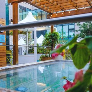 Image of indoor pool at the SoJo Spa Club