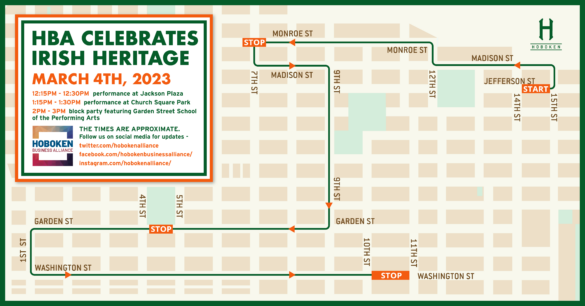 HBA Celebrates irish Heritage March 4th 2023 map