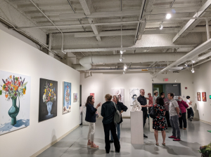 exhibit reception at NJCU visual arts gallery