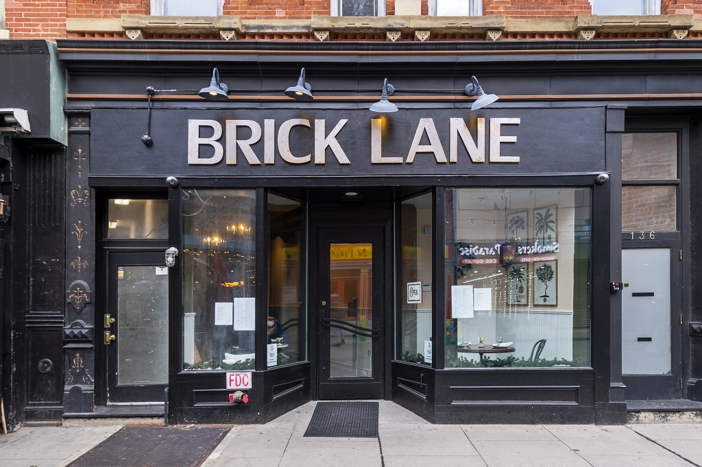 Bricklane curry house restaurant storefront